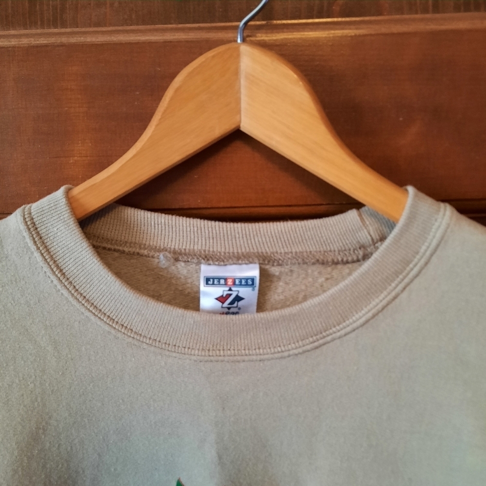 Jerzees Cotton Blend "Apple Butter Gang" Tan Graphic Crewneck Sweatshirt Size L - Picture 4 of 10